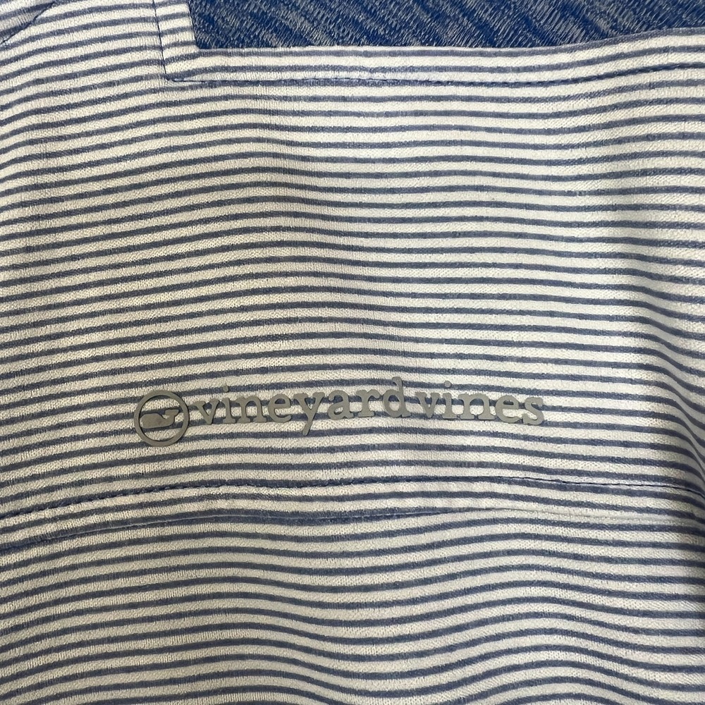 Vineyard Vines Pullover 1/4 Zip Shirt Mens XXL Blue Preppy Performance Striped - Picture 5 of 8